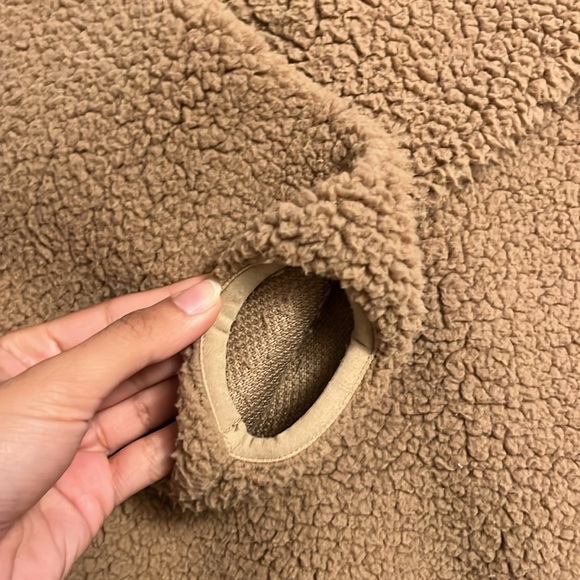 Teddy fleece quarter zip pullover hoodie - Picture 3 of 5